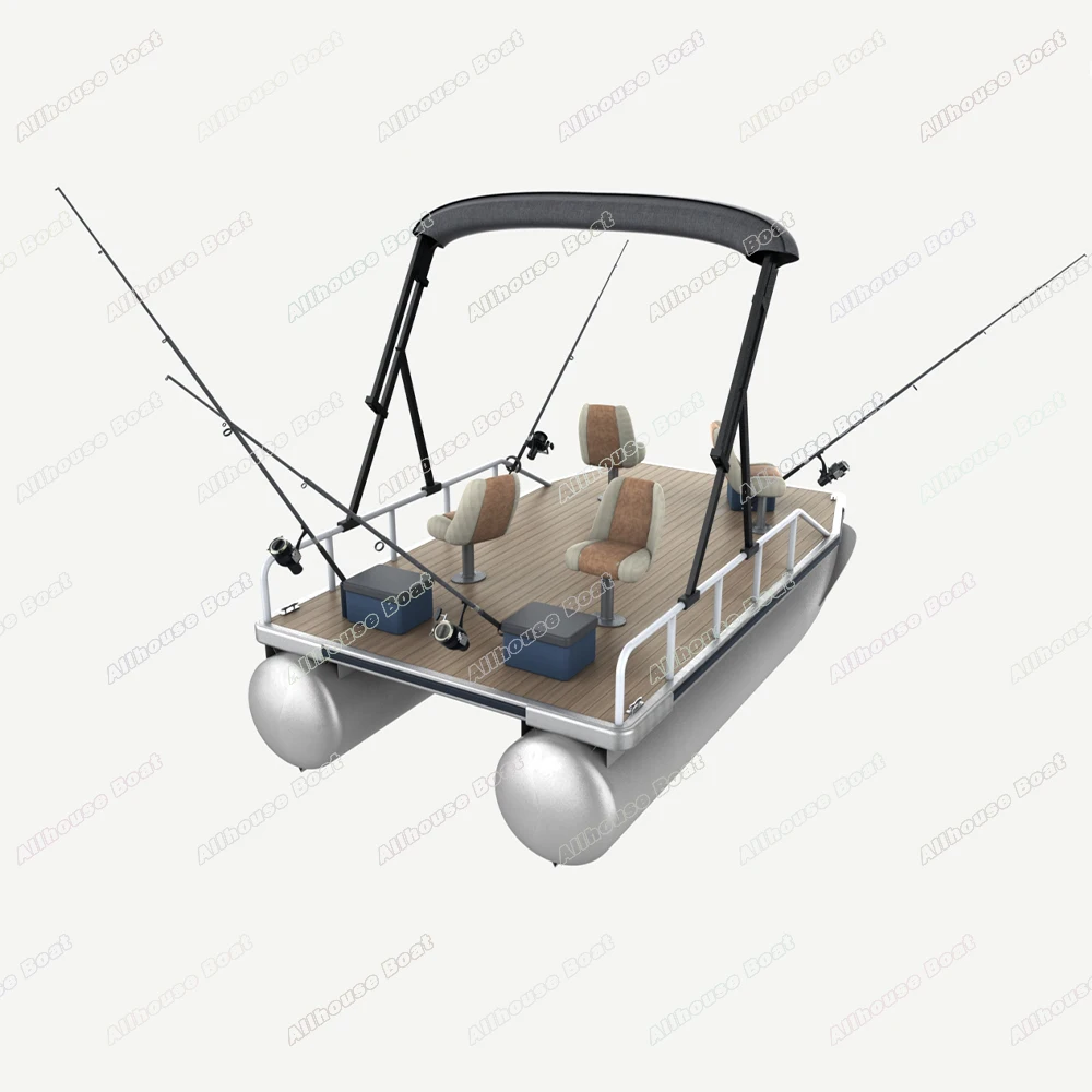 Allhouse Floating Island Swim Fishing Boat Floating Dock Water Platform Aluminum Fishing Pontoon Boat With Seat