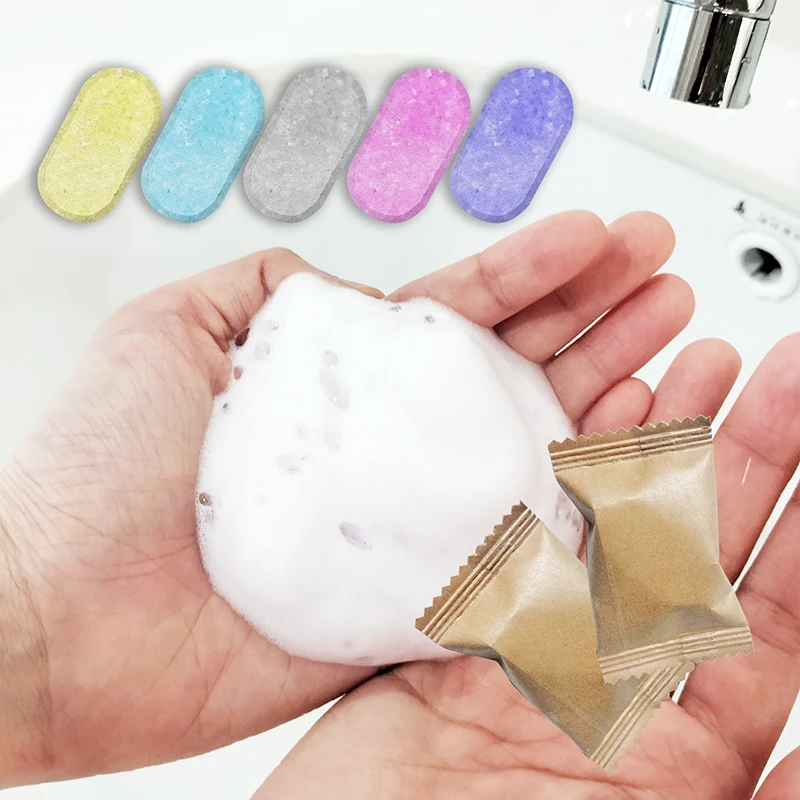 POPOTIME Biodegradable vegan hand soap refills lemon zero waste 8g foaming soap tablet