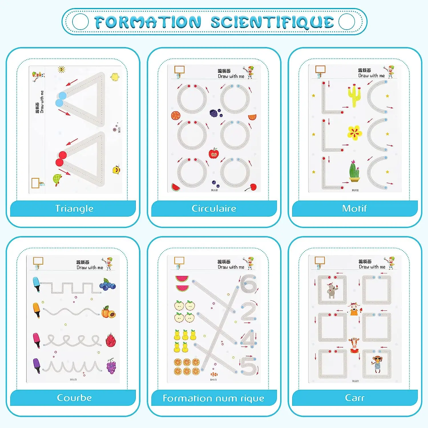 Hot Sale Training Erasable Paper Hand Painted Book Practice Education Toys Ce Tracing Pen Control Number Alphabet