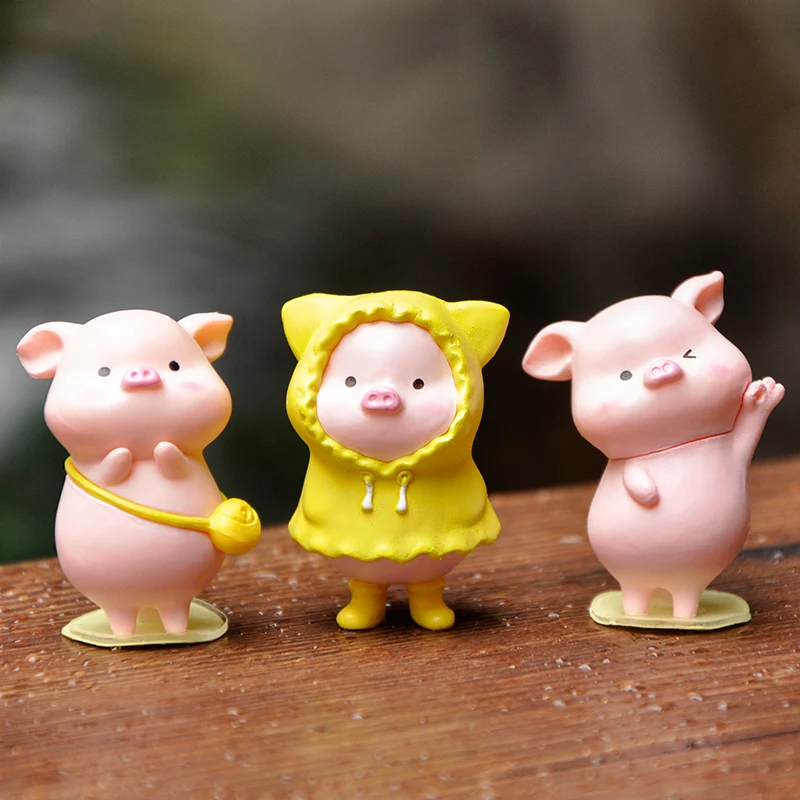 Mini kawaii Cute pig lovely simulation animal pig PVC Model action figure decoration Miniature Action Figures Toy For Kids Gift