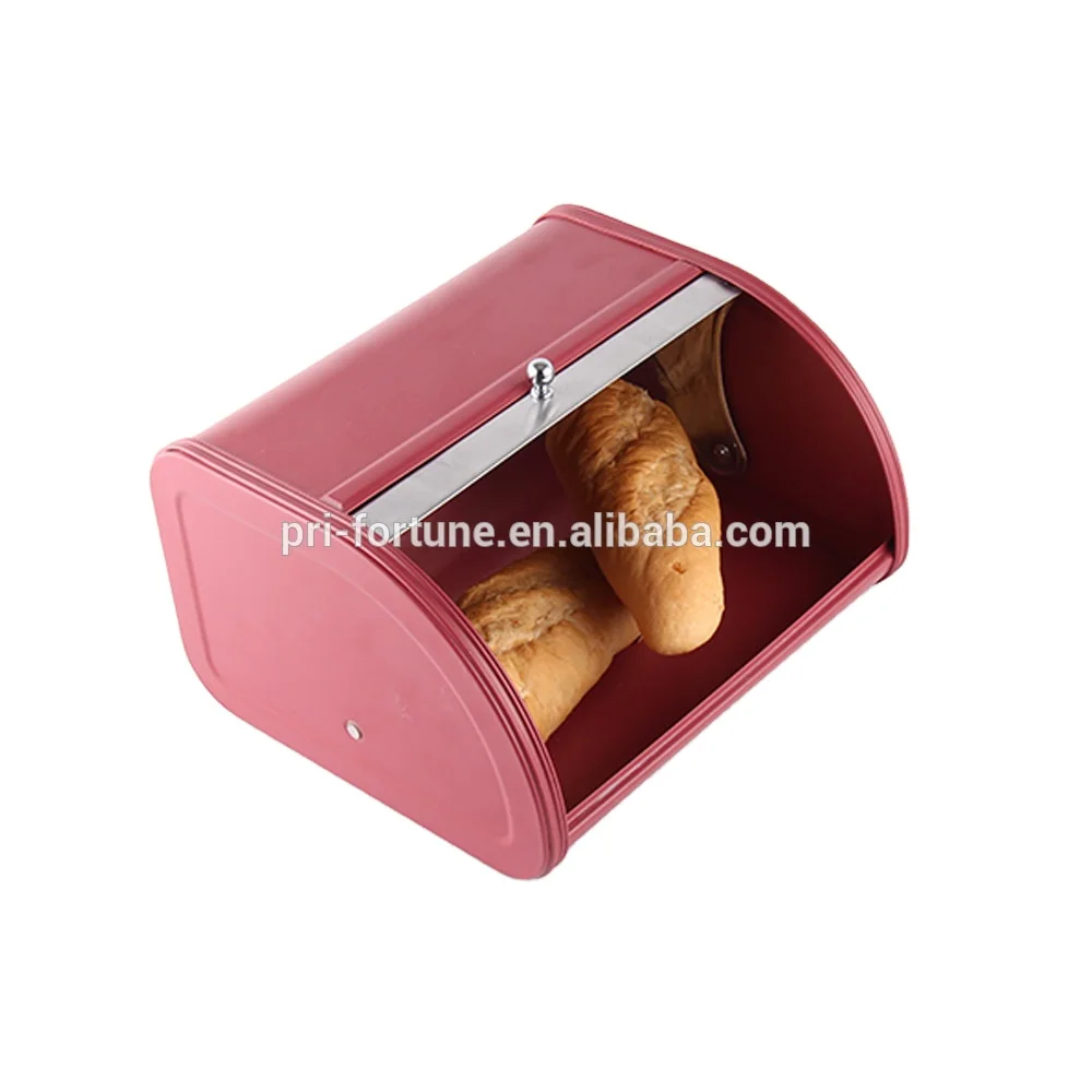 Kitchen Bread Box Bread Bin Red Novelty Storage Boxes & Bins Stainless Steel Food Container 1pc/ White Box Metal Round KOREAN