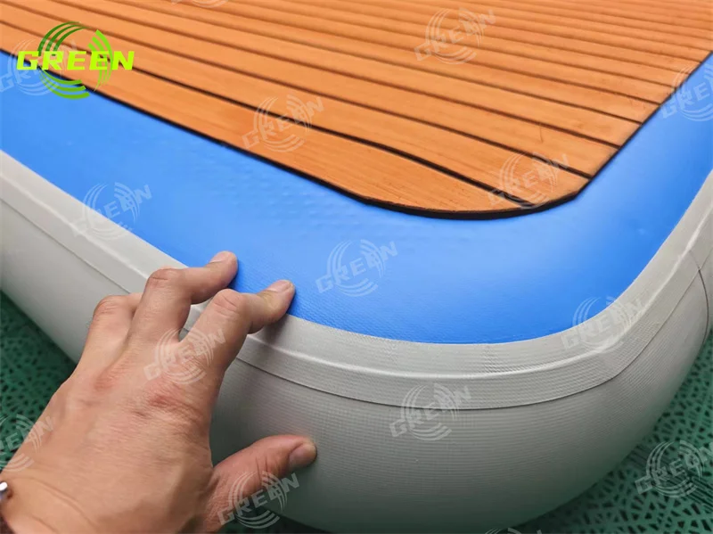 Green Sup Dock Yacht Dry Dock Jet Ski Floating Inflatable Pontoon Boat Dock with Accessories Water Play Equipment
