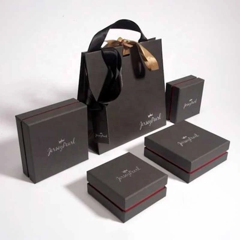 Custom High Quality Recyclable 2 Piece White Rigid Luxury Necklace Box logo Paper Gift Packaging