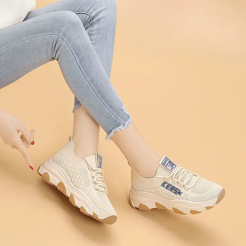 hot sale fashion height-increasing women sports shoes walking style casual sneakers