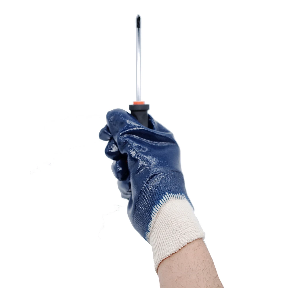 Cotton Jersey Nitrile Working Coated Wear Resistant Nitrile Working Gloves