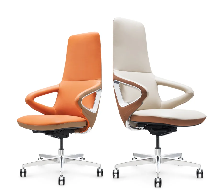 Ergonomics Office Chair Modern Boss Chair Design Leather Metal Foam Aluminium Revolving Lift Chair