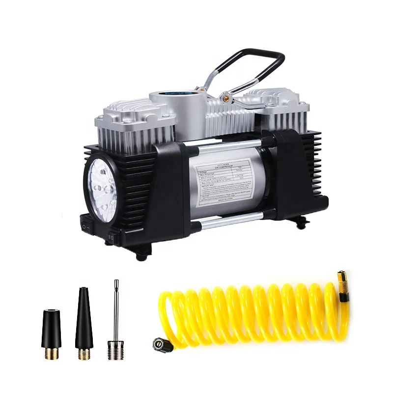dc 12 volt portable double cylinder car tire inflator air compressor pump