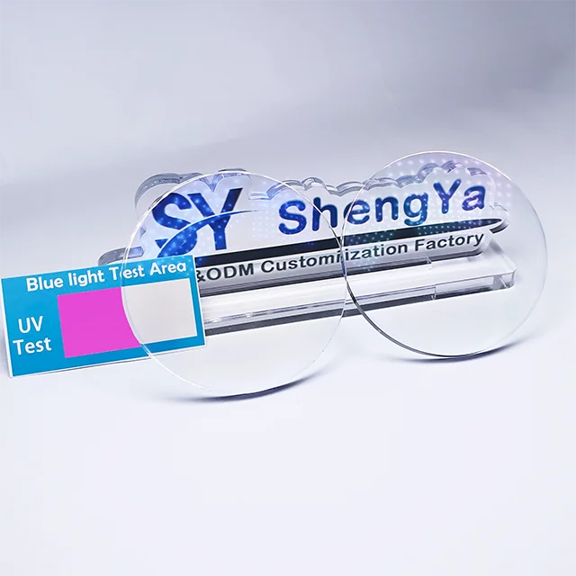 1.56 UV420 blue cut lens blue block hmc optical lenses anti blue light blue coating ophthalmic plastic lens