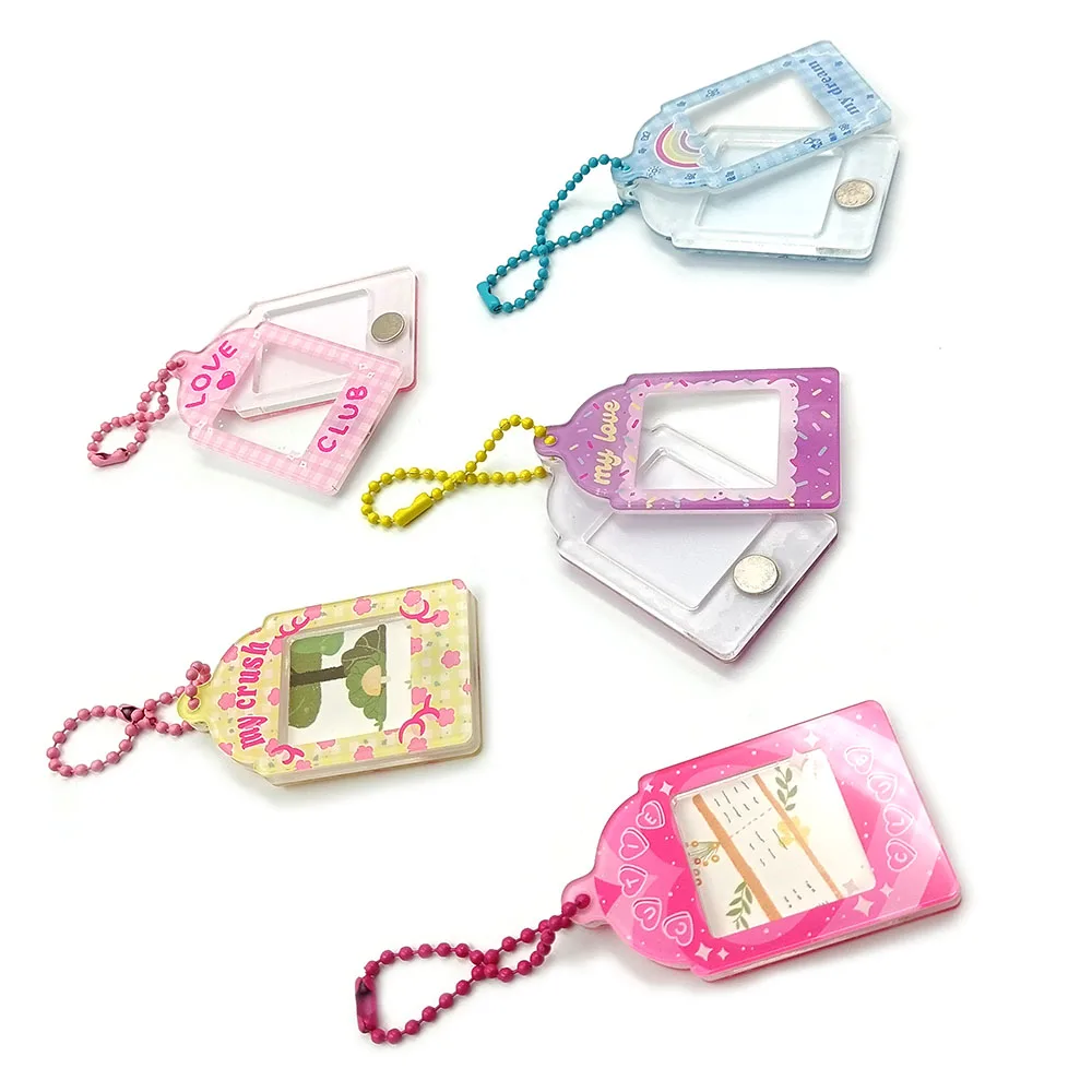 Custom printed acrylic photo insert shaking Charms key chains