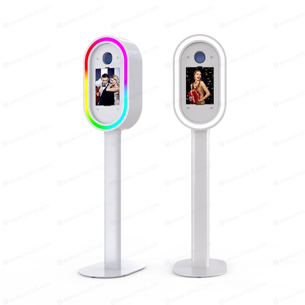 buy a photo booth machine with black oval shape and mirror face plate ipad dslr booth photo booth selfie kiosk party supplies