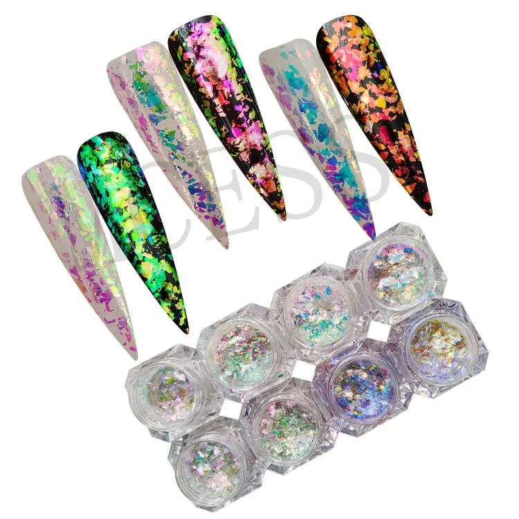 Brand Mcess FREE SAMPLES super chameleon flakes rose nail art mica pigment