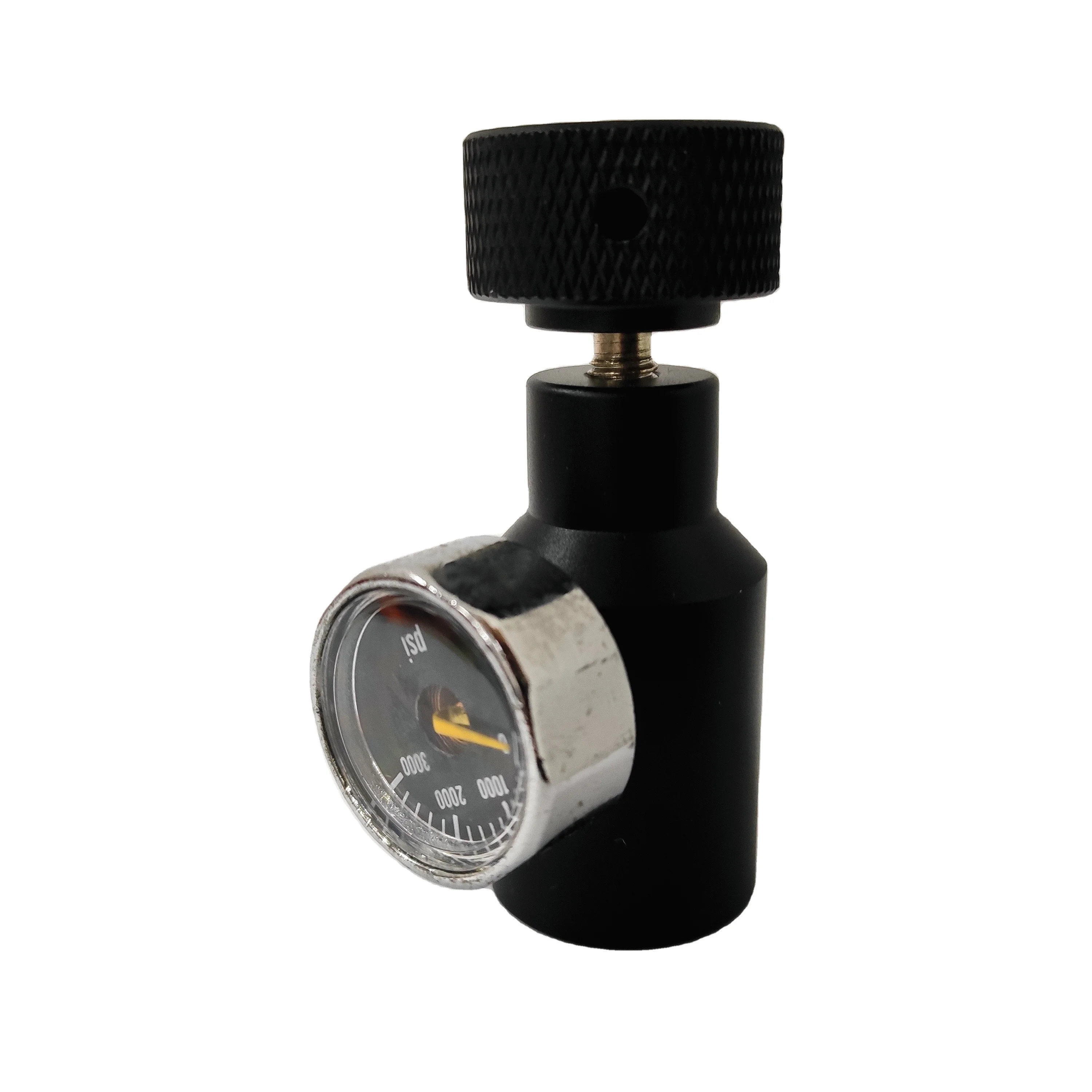 Co2 Tank charging head with pressure gauge