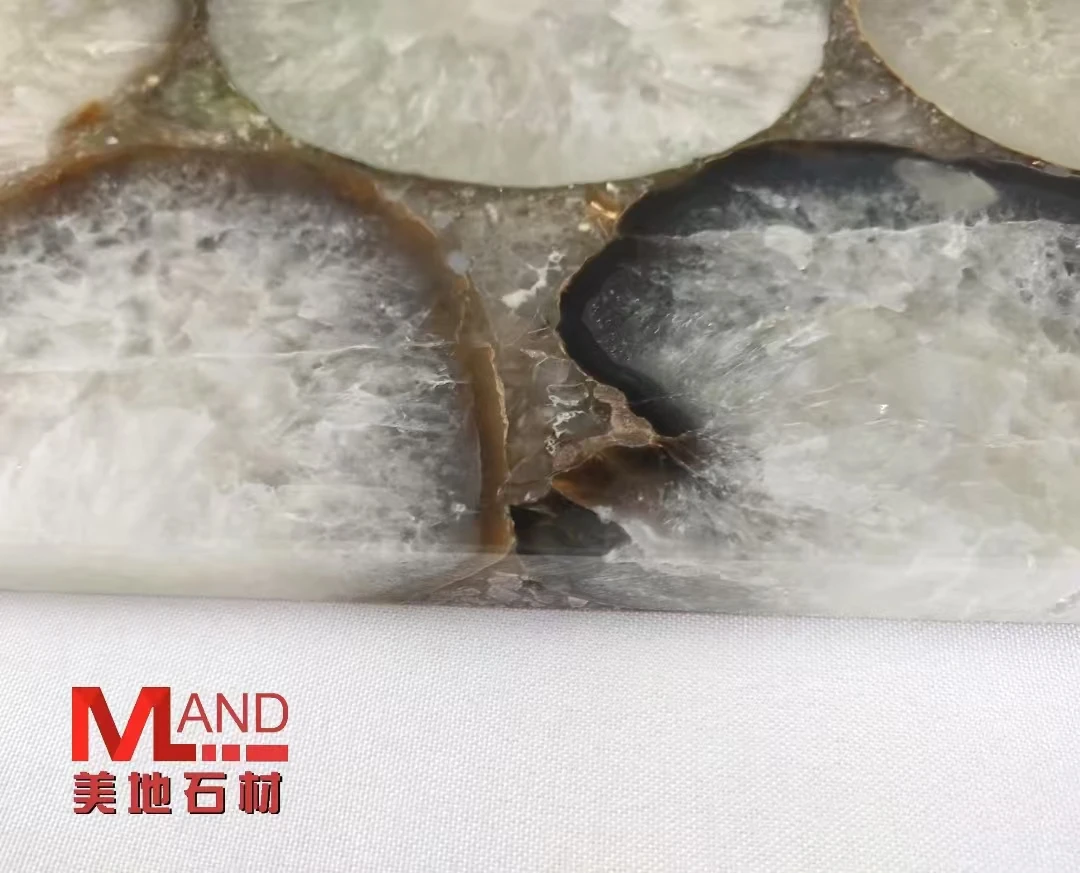 Factory direct sales natural gemstone agate furniture dining table island luxury  stone custom luminous table