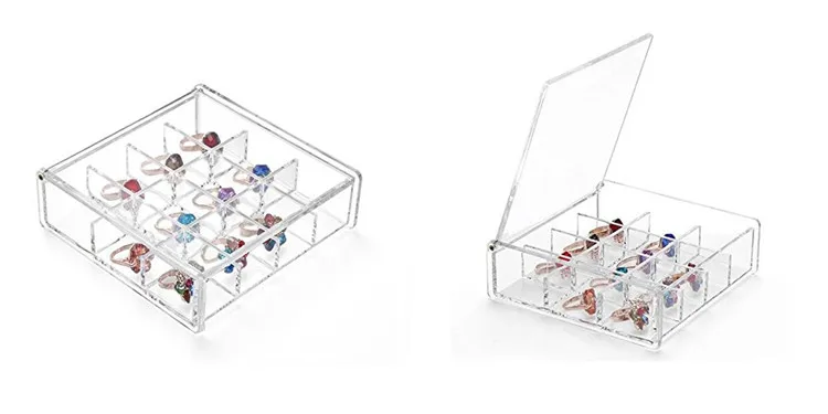 HUISEN custom wholesale rectangular plastic box clear acrylic storage boxes with lids