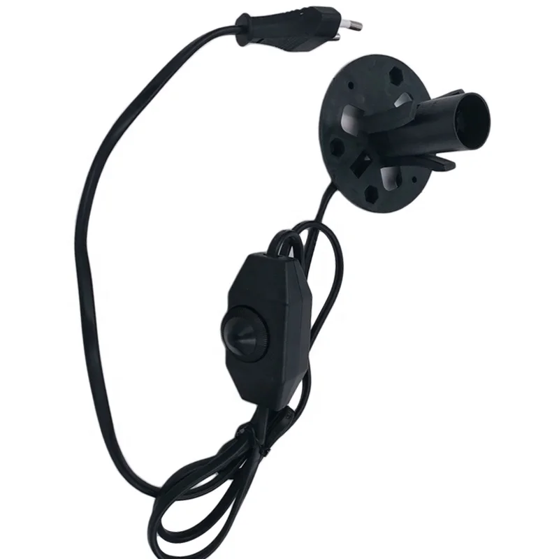 EU plug E14 Lamp Holder Dimmer Switch Salt Lamp Power Cord