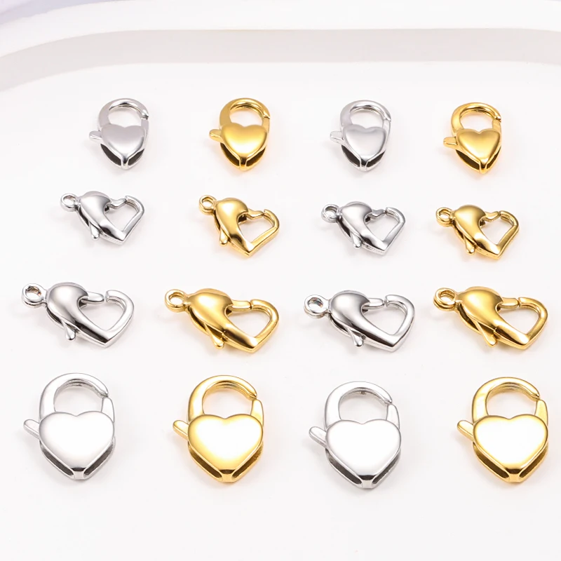 1-3 Day Ship Out/18Kpvd Stainless Steel Heart Lobster Clasp Connector Jewelry Findings & Components
