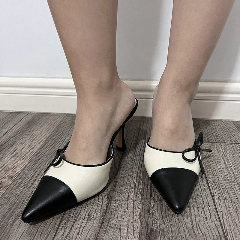 Factory stylish 2024 trending low heeled sandals mule shoes for women