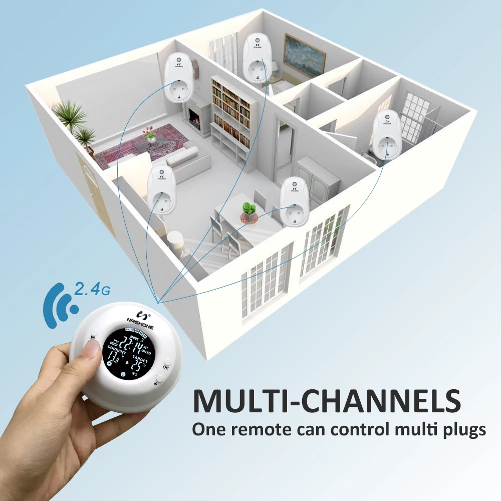 Energy-Saving  TUV certificated 16A/ 3680W wireless room remote control thermostat timer  programmable digital thermostat