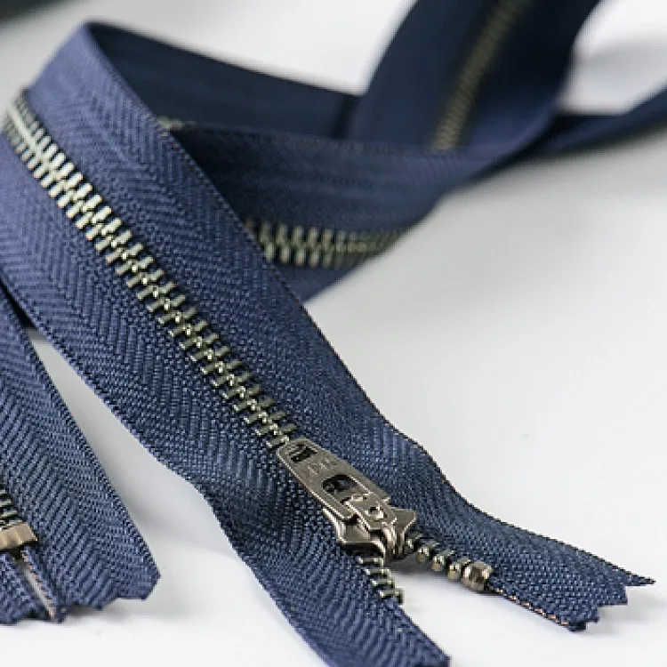 YKK Metal Jeans Zipper antique silver teeth color Y-type custom length