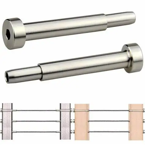316 Stainless Steel Invisible Receiver Swage Stud End Fitting Deck Metal Post Cable Railing Hardware