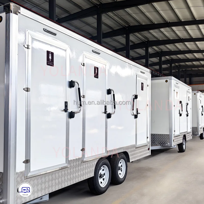 VIP 4 станция роскошный мобильный трейлер переносные уличные туалеты с душем и туалетом высокого класса Туалет