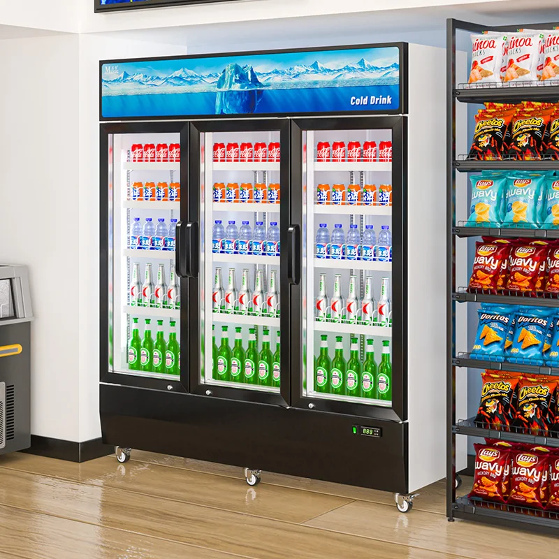 MUXUE Vertical Beverage Commercial Refrigerator Glass Door Display Cooler Fridg Applicable to Supermarket display