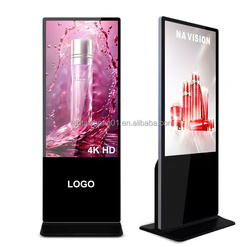 55 inch digital signage metal stand screen panel android &Windows interactive board portable touch monitor rental led display