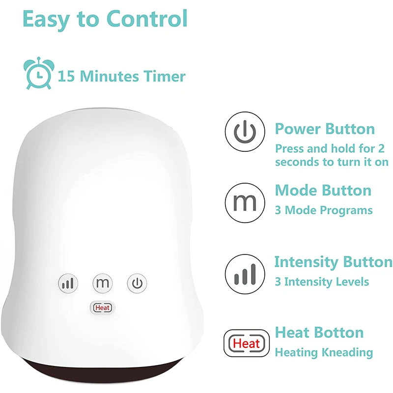 Rechargeable Kneading Hand Massager with Heat   Air Compression Cordless Electric Hand Massager