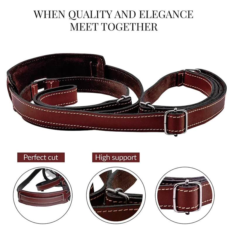YY Genuine Leather Yoga Mat Strap Adjustable Holder with Double Stitched