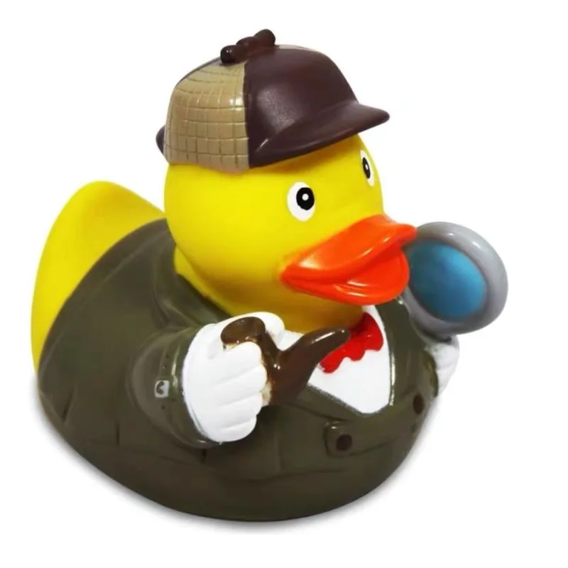 Sherlock Holmes rubber duck souvenir creative gift boutique decoration small yellow duck toy doll decoration hand