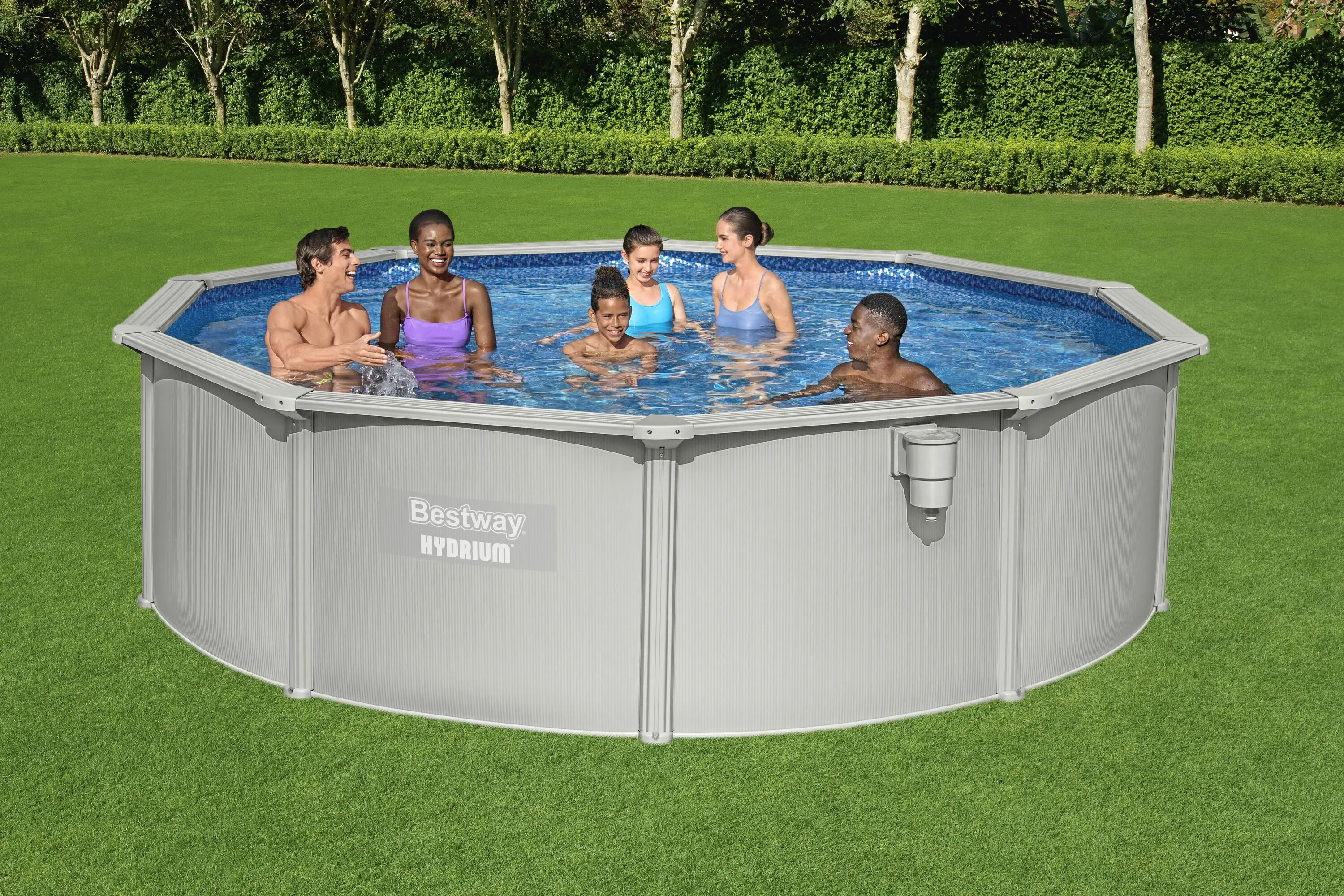 56384 4.60 m x 1.20 m Steel Wall portable Above Ground Pool Set Round Family Metal Frame swimming pool