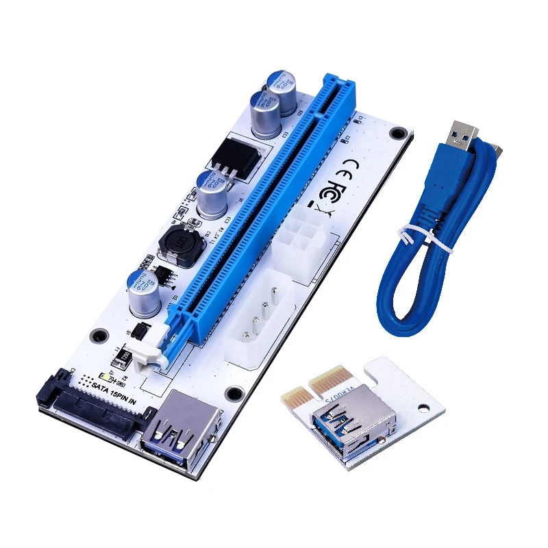  PCI-E карта расширения 008s Экспресс 1X 4x 8x 16x расширитель PCI E USB Райзер 008S адаптер SATA 15pin для майнинга