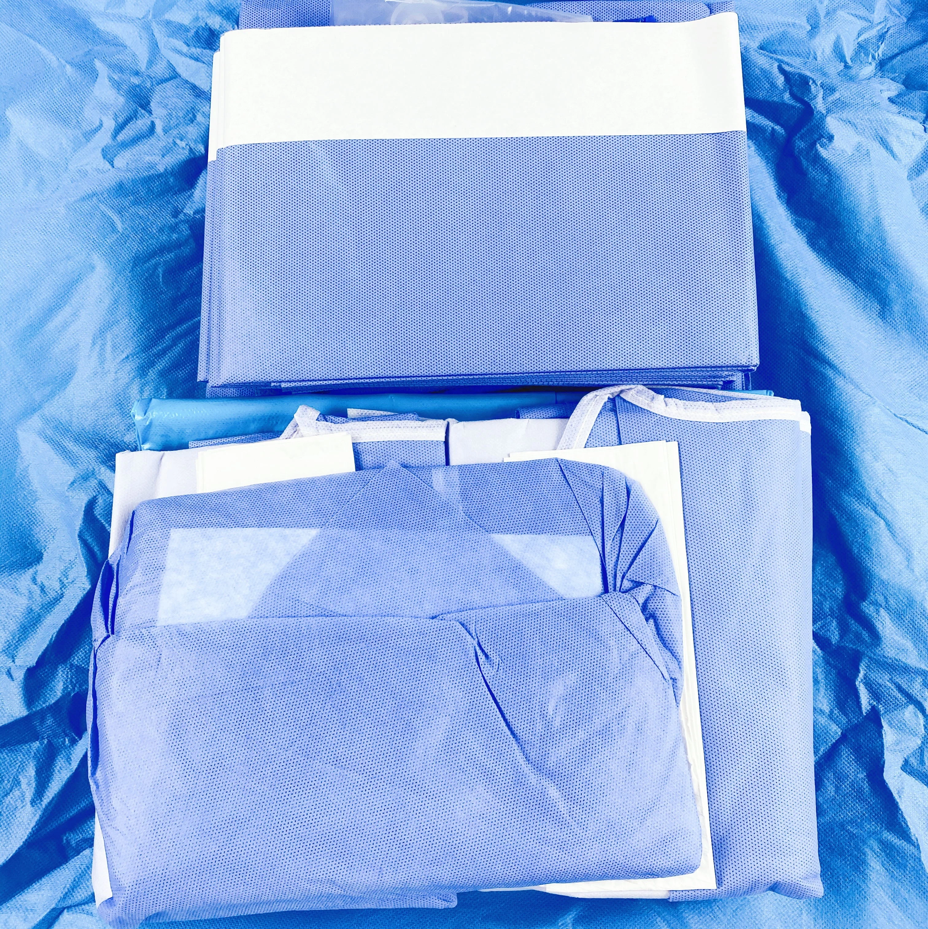 Normal Baby Delivery Kit Sterile Non Woven Disposable Surgical Drapes Packs Childbirth Procedure Set With Surgical Gowns