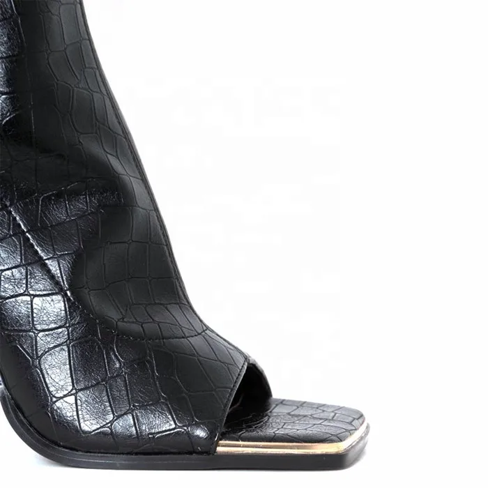 2024 Sexy Ladies Stiletto High Heel Open Toe Sandals Boots Women Leather Thigh Boots