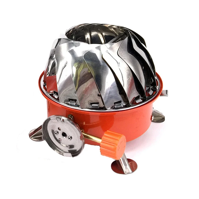 Outdoor Wind-Proof Collapsible Stainless Gas Stove Camping Mini Heater Equipment Butane Portable Backpacking Tactical Burner