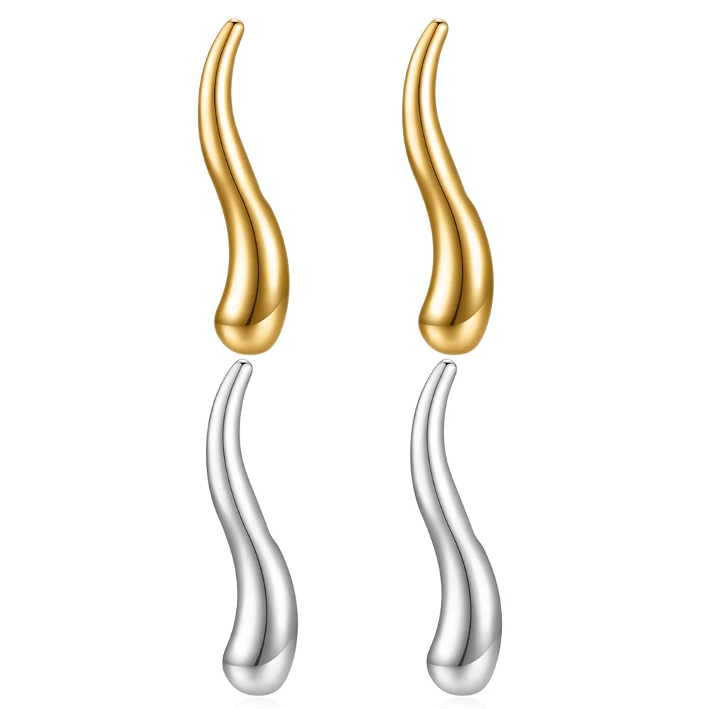 MECYLIFE Ins Fashion Pepper Shape Women Stud Earrings 18K Gold Plated Stainless Steel Earrings