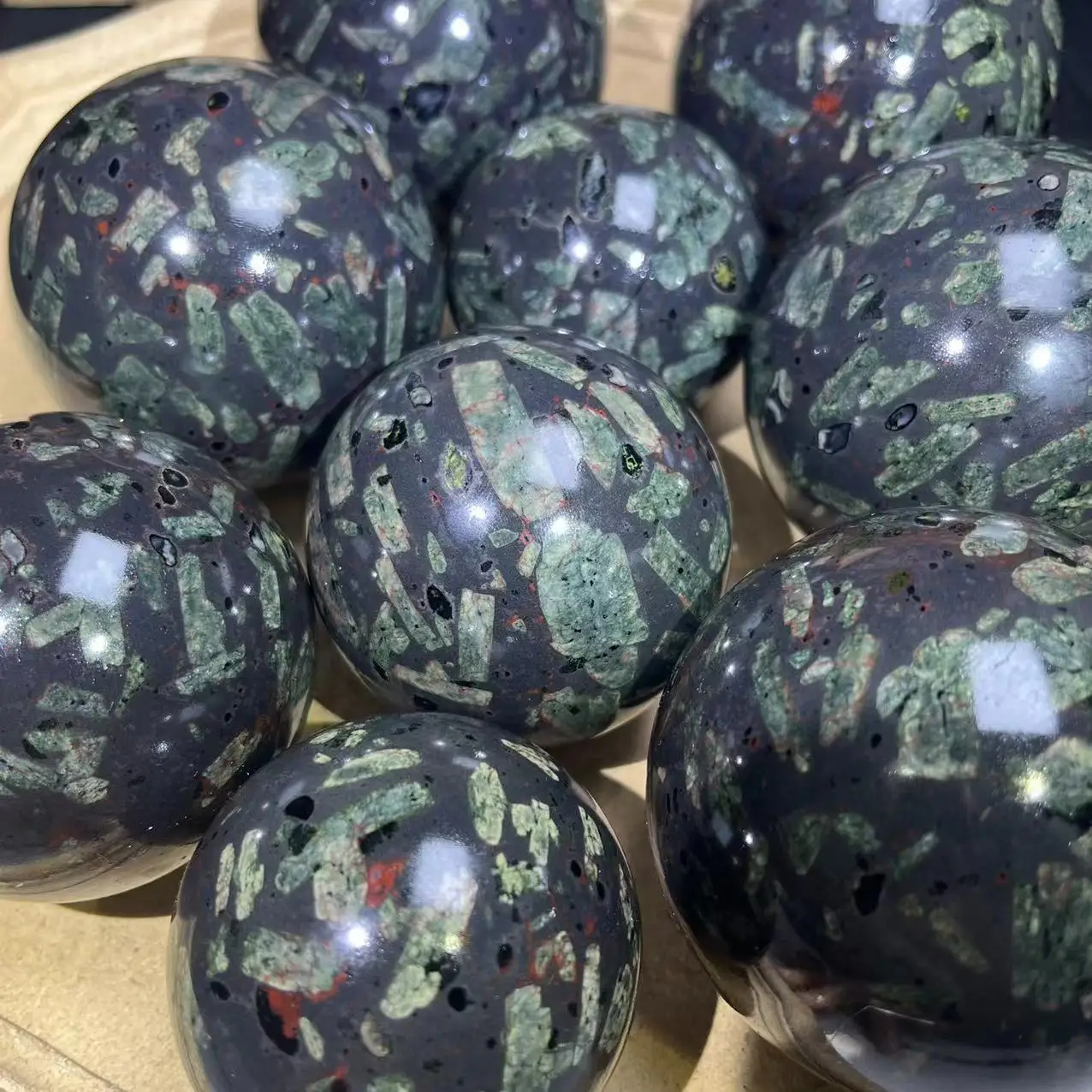 Wholesale Healing Stones Crystal Beautiful Polished Bamboo Leaf Jasper Sphere For Decoration