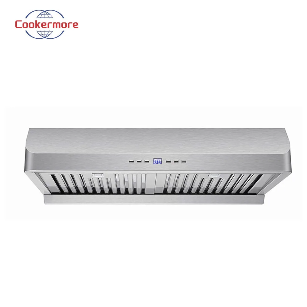 Energy saving exhaust fan stainless steel hood under cabinet high suction wall mounted slim range hood