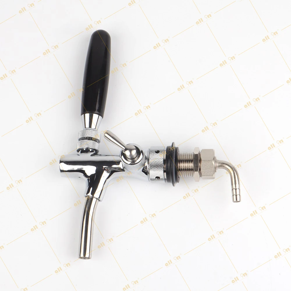 ALL IN BREW Bar Use Long Shank European Flow Control G5/8 Adjustable Tap EU Style Beer Faucet for Chrome Plated Brass Beer Tower