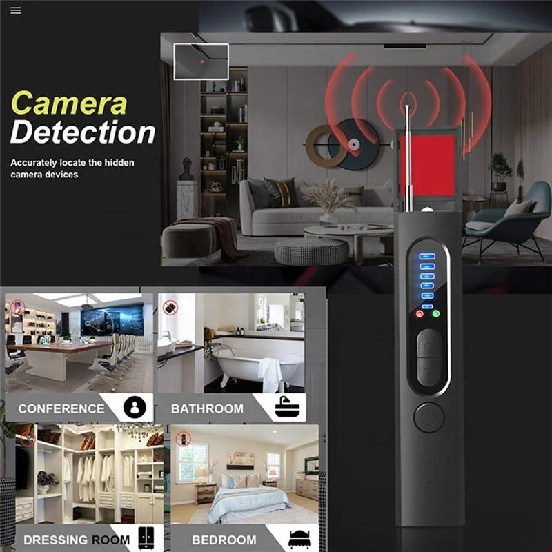High Sensitivity Portable Long Standby Video Voice Recorder Anti Spy RF Signal Anti Camera GPS Detector