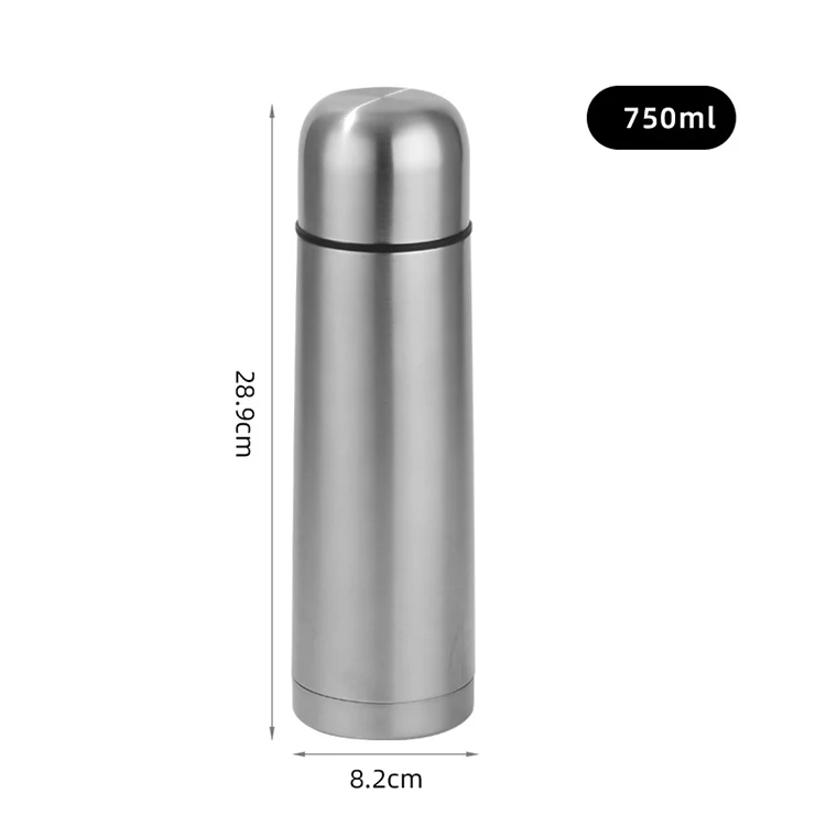 Double Wall Stainless Steel 750 ml Thermos Flask Vacuum Insulated Thermal Travel Office Coffee Tea Drinks Water Bottle