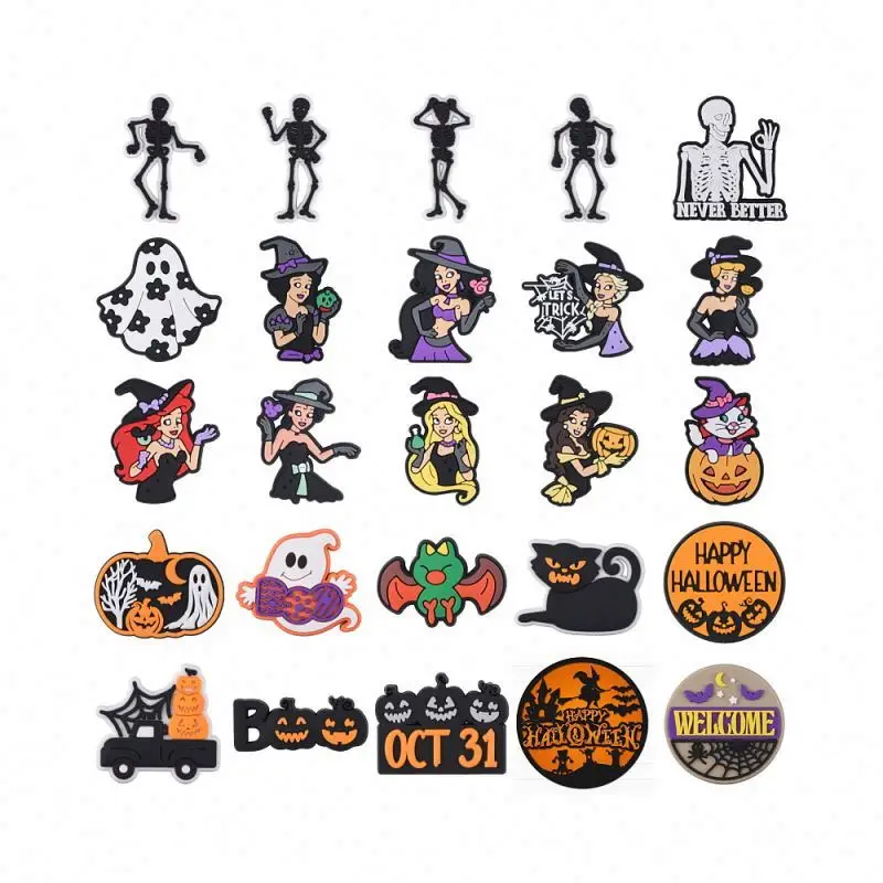 Anime custom Halloween Horror Sally Jack Killer scream The Nightmare Before Christmas Cartoon clog Charms Pvc Decoration Buckle