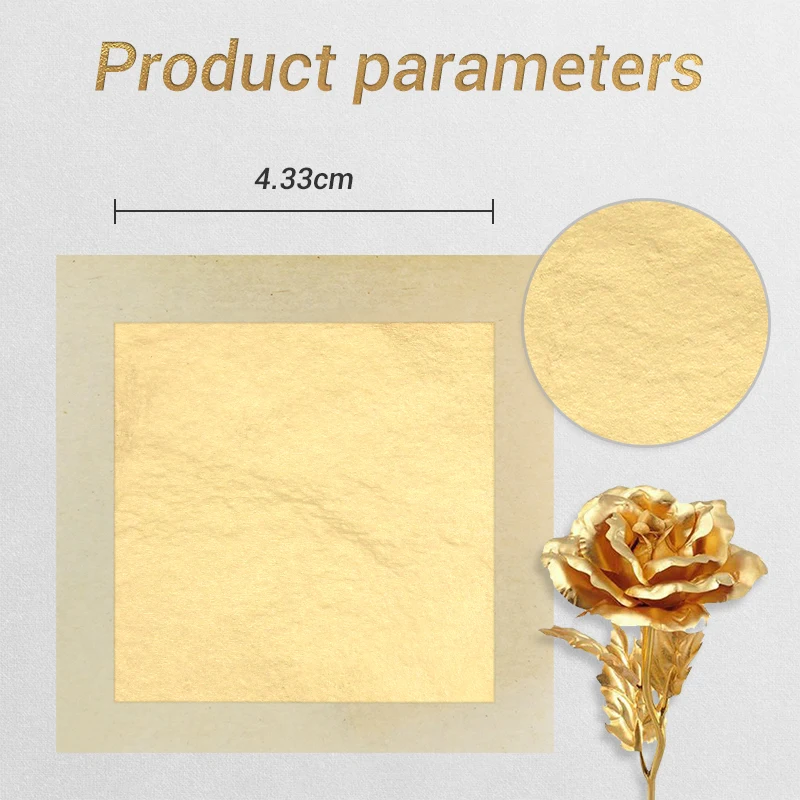 4.33*4.33cm 99.9% 24k Pure Gold Leaf Sheets Cake Coffee Wine Beef Decoration Skin Care Gold Mask Art Craft Edible Gold Leaf