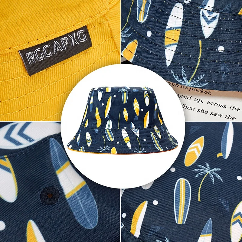 custom-all-over-print-bucket-hat-pattern custom-cotton-bucket-hats-design-your cotton material spring model bucket hats