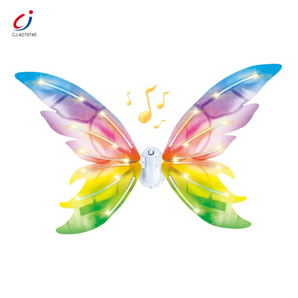 Chengji butterfly wings led flashing toys party princess simulated flying electric butterfly wings for baby