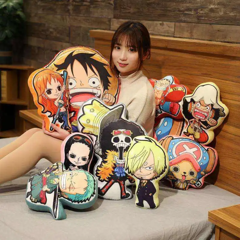 9 Styles 30CM Plush Pillow Anime Luffy Zoro Nami Soft Comfortable Back Cushion Home Decor Gifts Anime Stuffed Toy