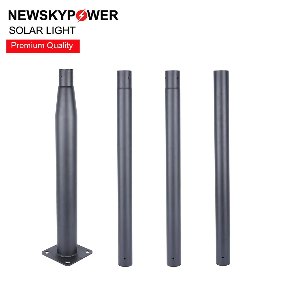 Street Light Pole 4M 5M 6M Straight 76MM Top End Split Type Galvanized Steel Solar Street Light Pole