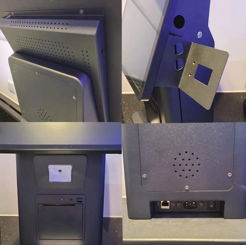 OEM Fast Food 21.5 27 Inch Ordering Printer QR Code POS Holder Stand Table Android Touch Kiosk Tablet For Self Service