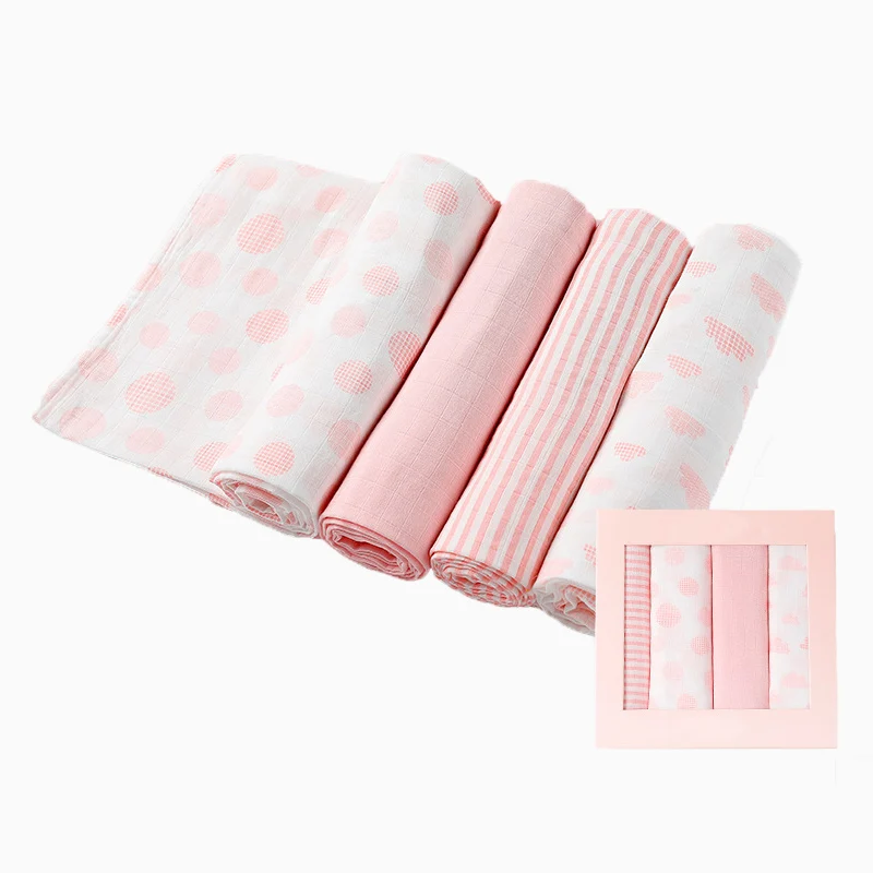 Newborn swaddle custom printing super soft 100% bamboo fiber wrap 2 layer baby blanket