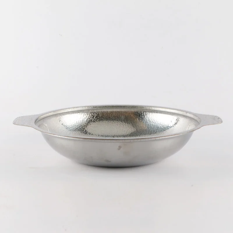 Stainless Steel Hammered Gold Round Seafood Paella Pan With Double Handle tableware pot Casserole pot